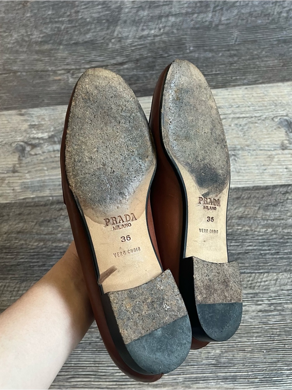 Prada Chestnut Leather Horsebit Loafers for Women Size 6 - Picture 9 of 14